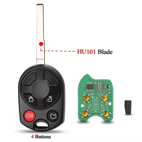 Ford 4 Button High Security Remote Head Key for FCC: OUCD6000022